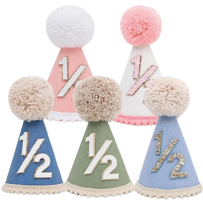 1/2 Birthday Party Cone Hats For Half Birthdays for All Ages