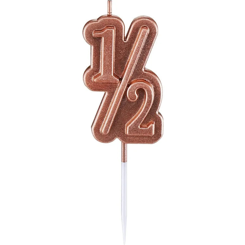 Half Birthday Candle 1/2 Cake Topper Party Decoration for all ages