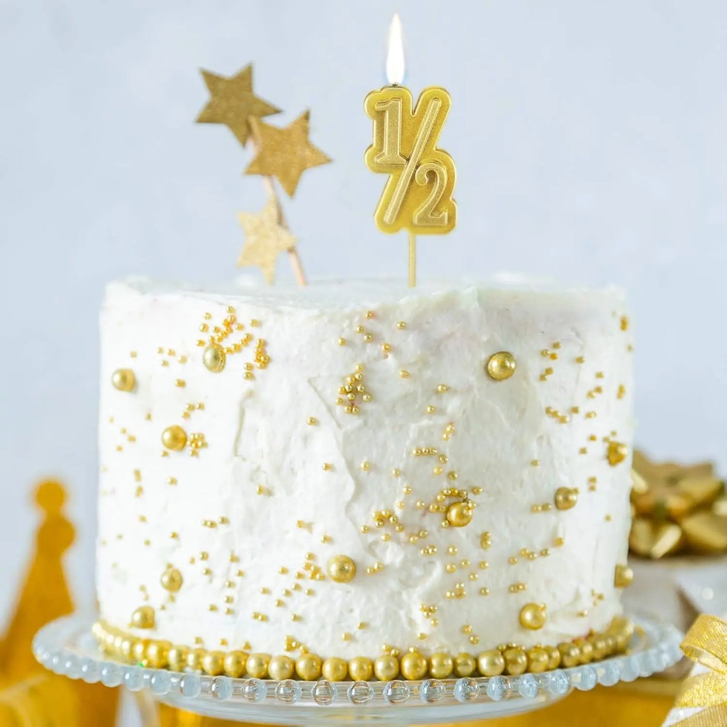 Half Birthday Candle 1/2 Cake Topper Party Decoration for all ages