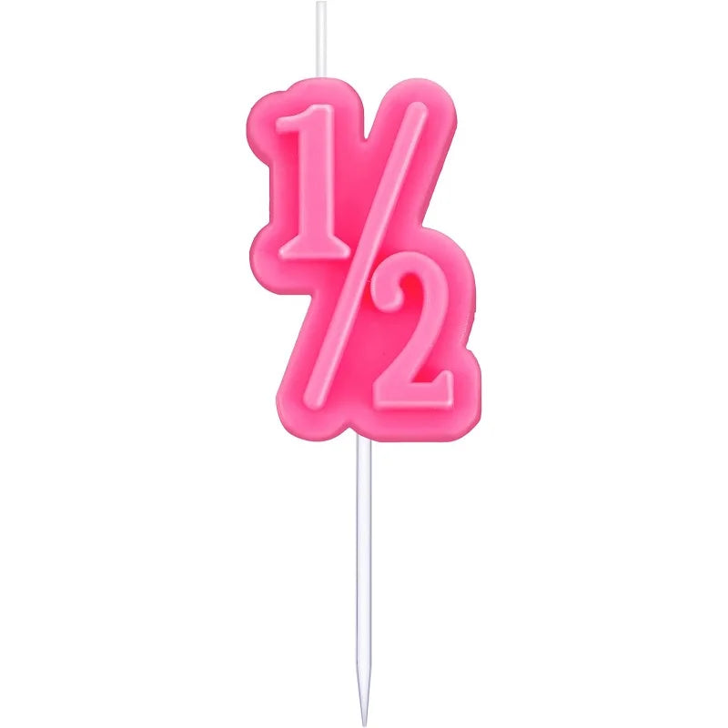 Half Birthday Candle 1/2 Cake Topper Party Decoration for all ages