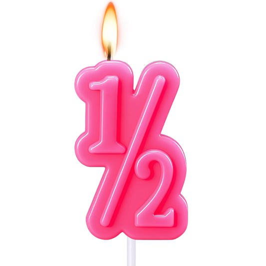 Half Year Birthday Candle, 1/2 Gold Number Birthday Candles, for Baby's Sixth Month Birthday Anniversary Celebration Party Decorations (Gold)