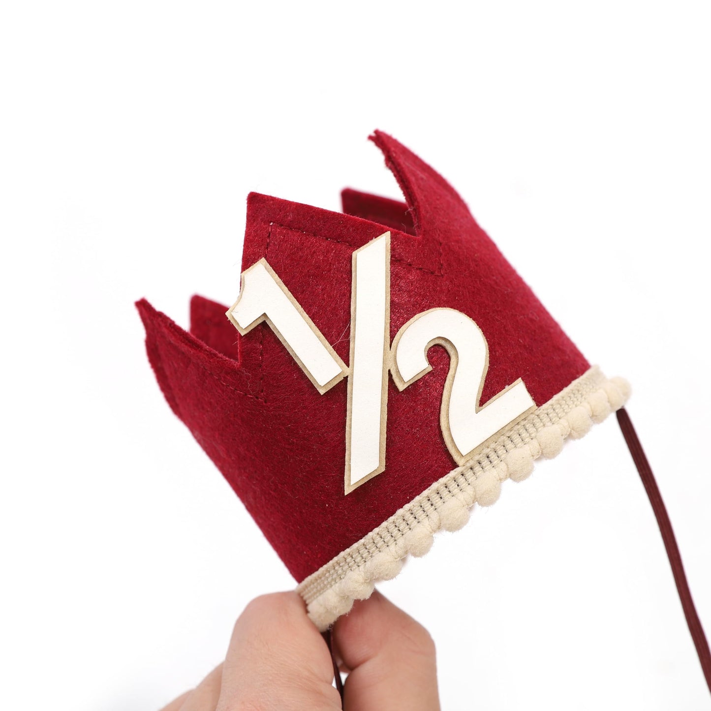 Simple Half Birthday Party Crown - Classic 1/2 Birthday Hat for Six Months Celebration,Unisex Photo Prop&Decorations