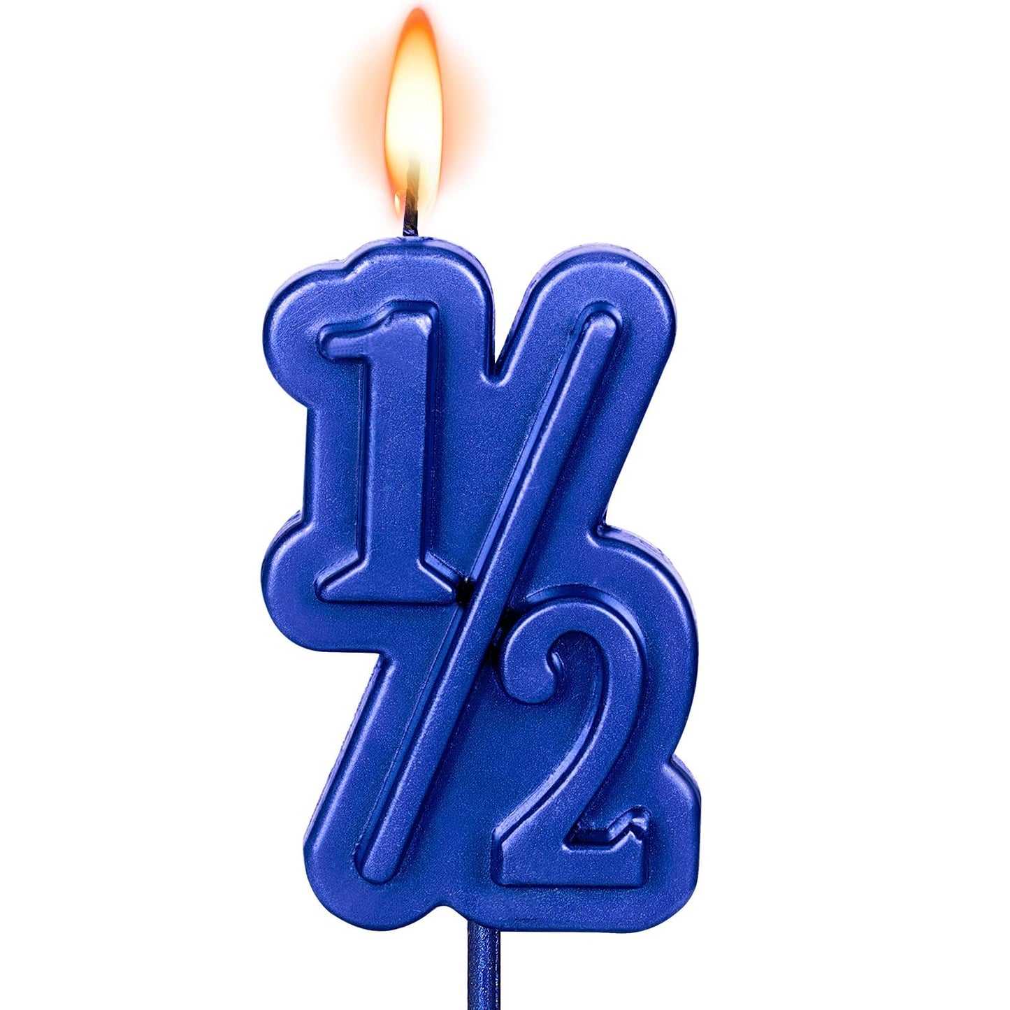 Half Year Birthday Candle, 1/2 Gold Number Birthday Candles, for Baby's Sixth Month Birthday Anniversary Celebration Party Decorations (Gold)