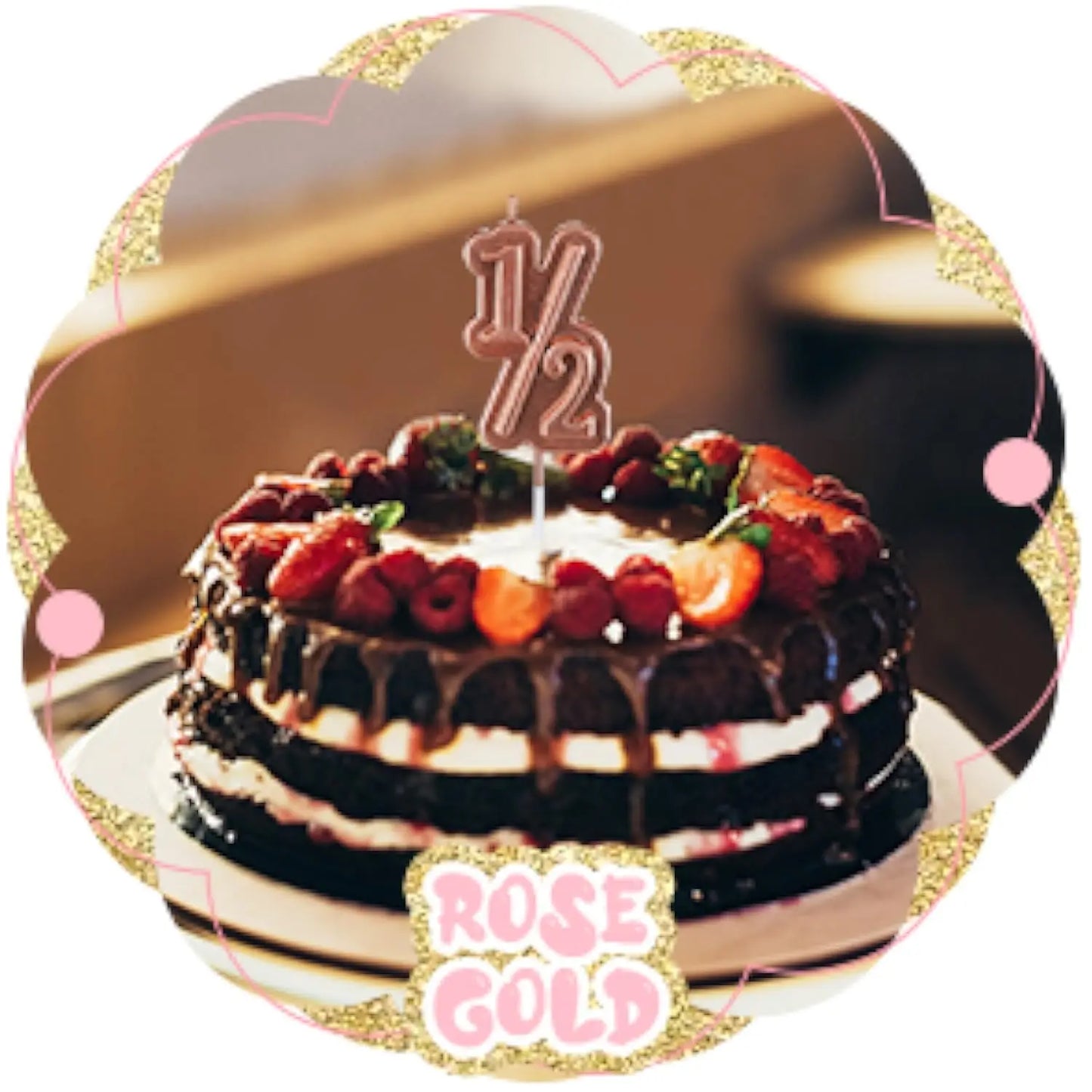 Half Birthday Candle 1/2 Cake Topper Party Decoration for all ages