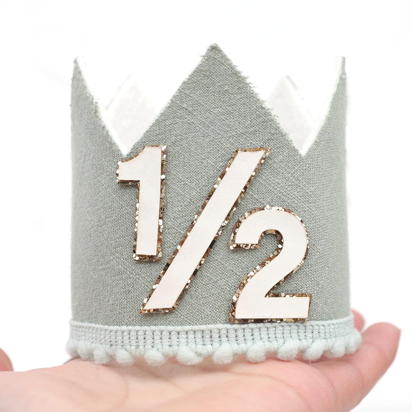 Simple Half Birthday Party Crown - Classic 1/2 Birthday Hat for Six Months Celebration,Unisex Photo Prop&Decorations