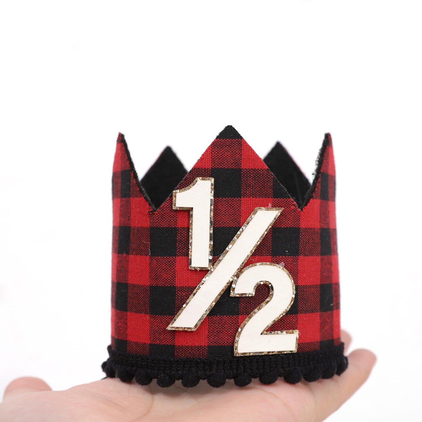 Simple Half Birthday Party Crown - Classic 1/2 Birthday Hat for Six Months Celebration,Unisex Photo Prop&Decorations