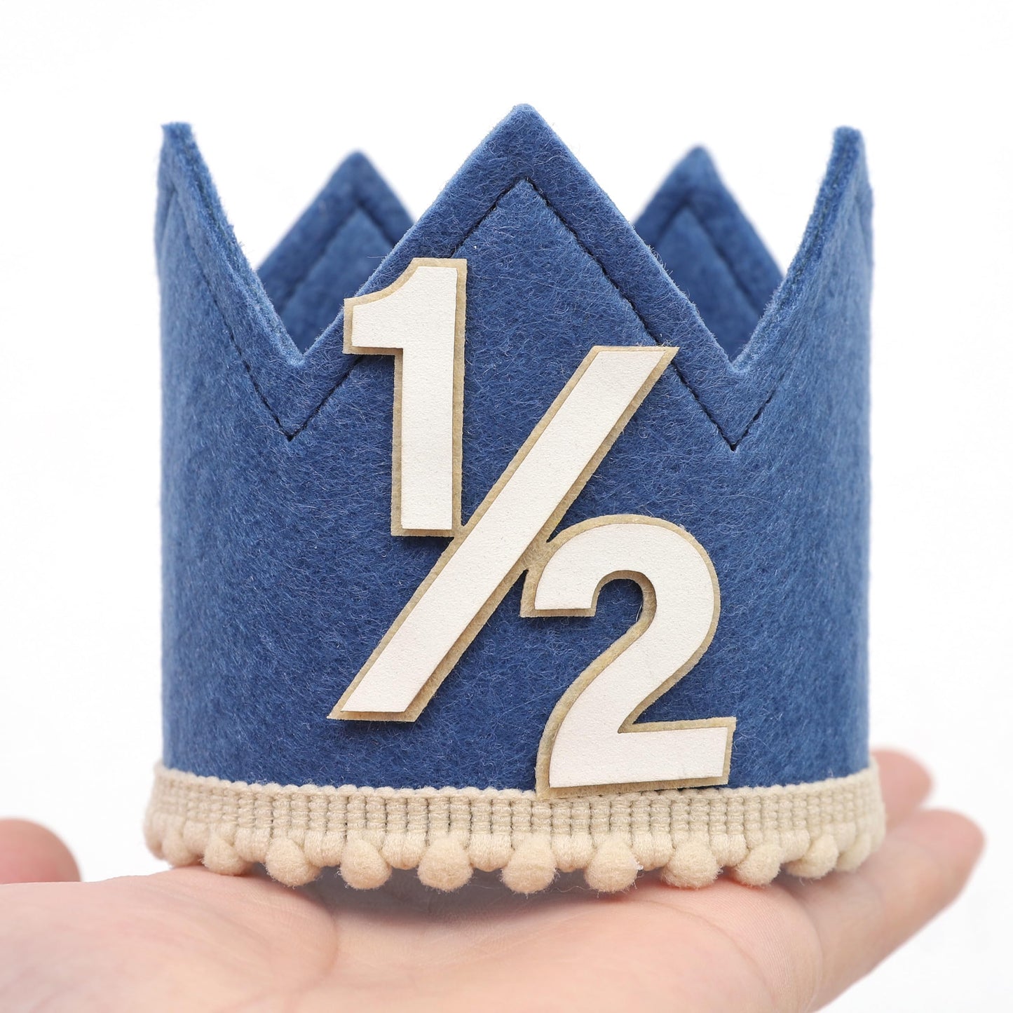 Simple Half Birthday Party Crown - Classic 1/2 Birthday Hat for Six Months Celebration,Unisex Photo Prop&Decorations