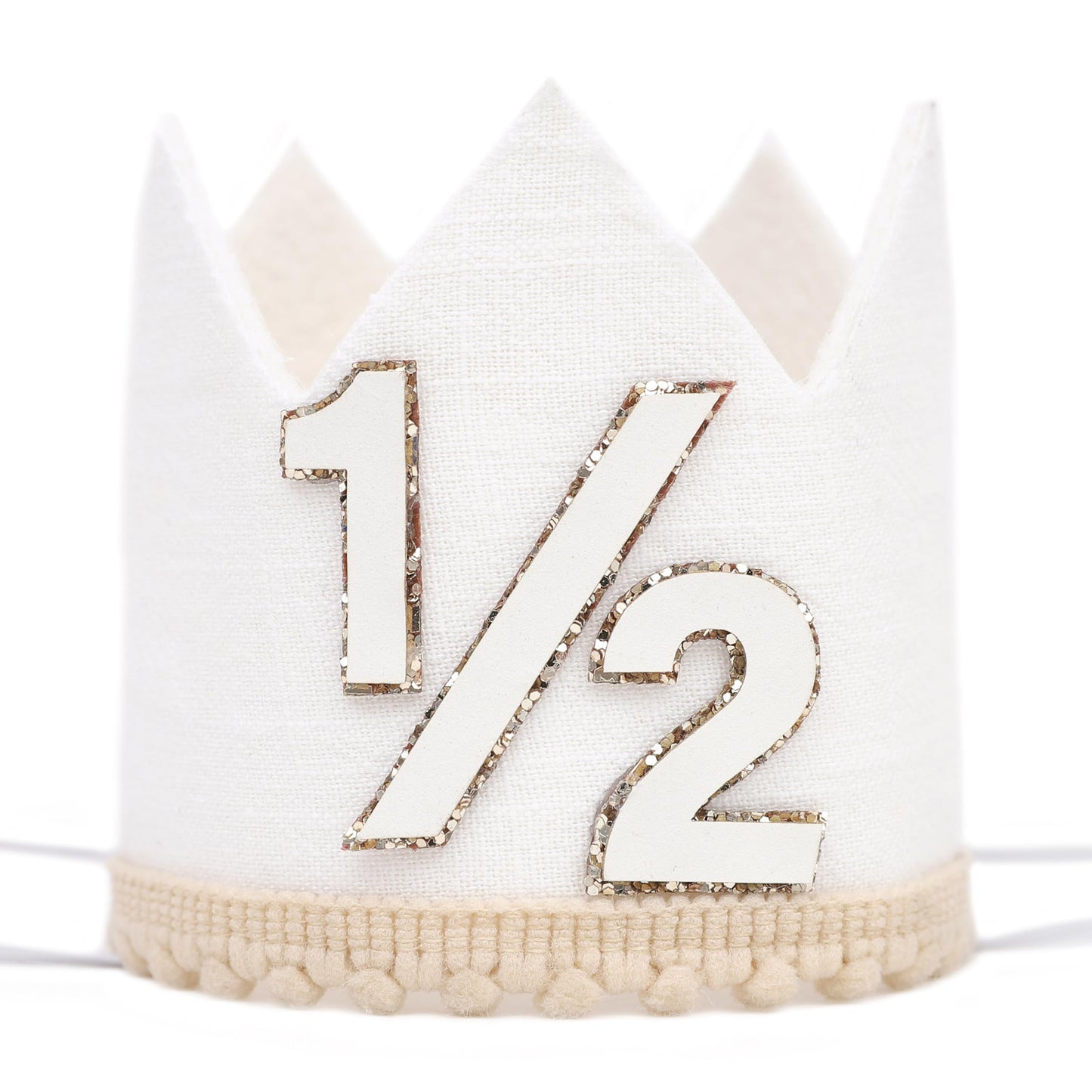 Simple Half Birthday Party Crown - Classic 1/2 Birthday Hat for Six Months Celebration,Unisex Photo Prop&Decorations