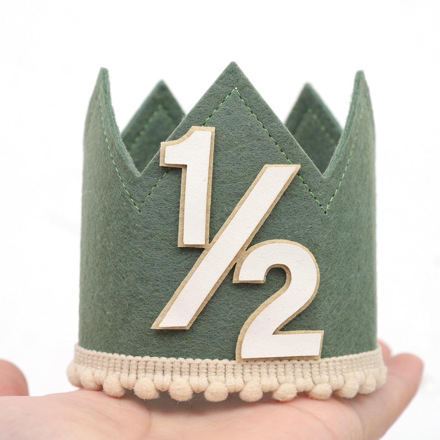 Simple Half Birthday Party Crown - Classic 1/2 Birthday Hat for Six Months Celebration,Unisex Photo Prop&Decorations