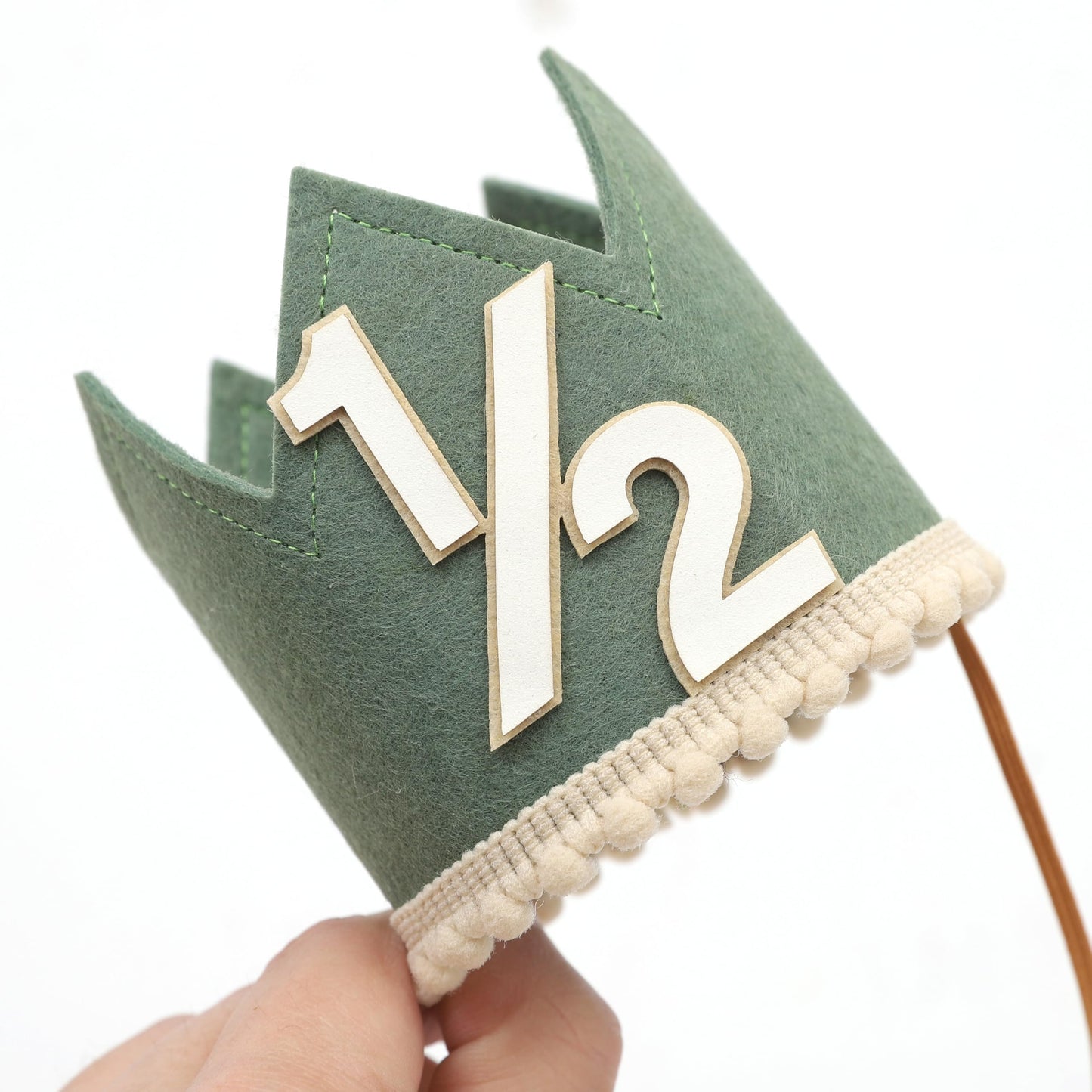 Simple Half Birthday Party Crown - Classic 1/2 Birthday Hat for Six Months Celebration,Unisex Photo Prop&Decorations