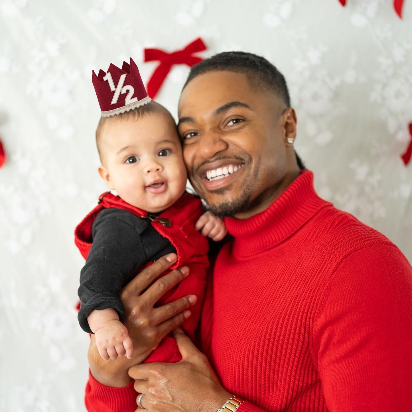 Simple Half Birthday Party Crown - Classic 1/2 Birthday Hat for Six Months Celebration,Unisex Photo Prop&Decorations