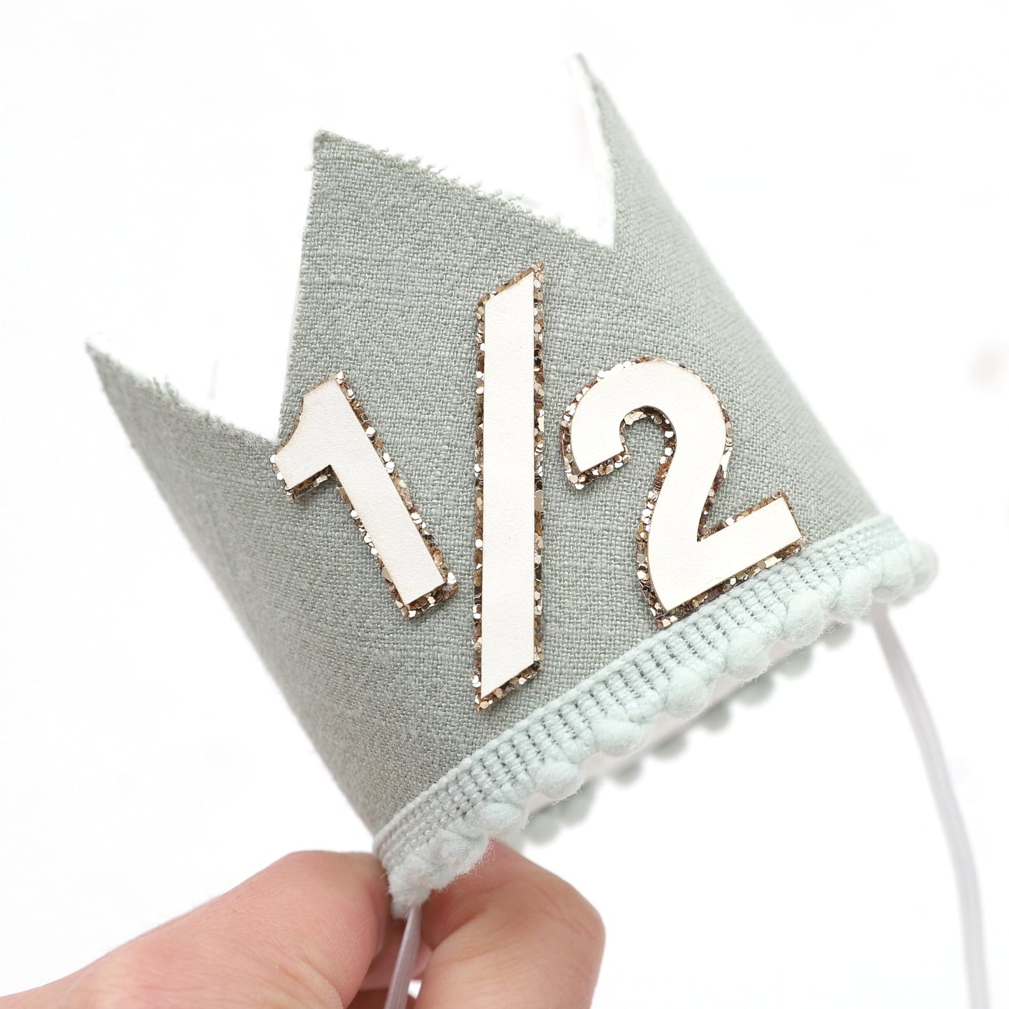 Simple Half Birthday Party Crown - Classic 1/2 Birthday Hat for Six Months Celebration,Unisex Photo Prop&Decorations