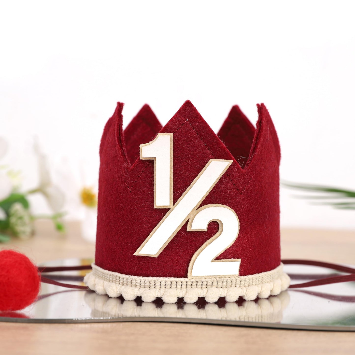 Simple Half Birthday Party Crown - Classic 1/2 Birthday Hat for Six Months Celebration,Unisex Photo Prop&Decorations
