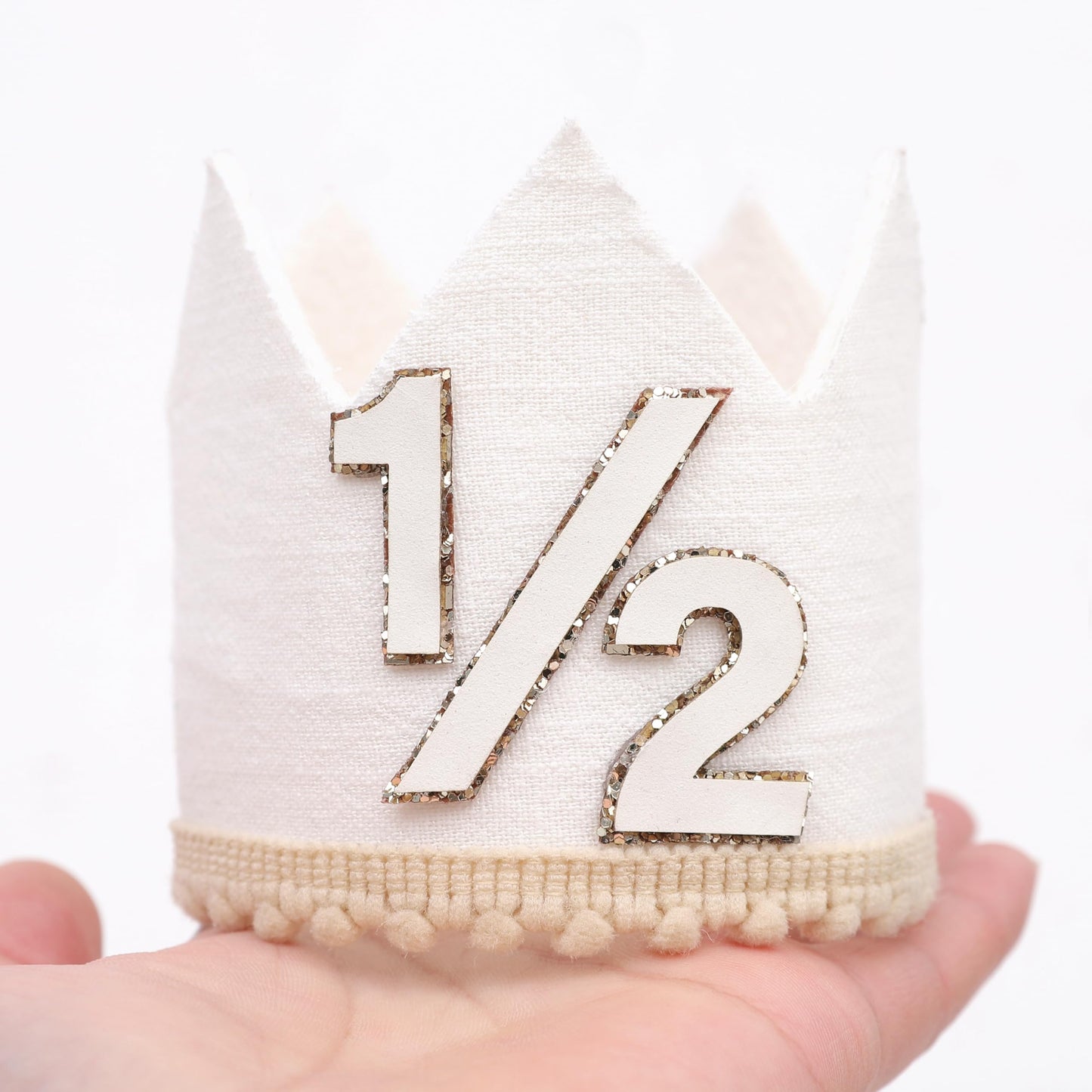 Simple Half Birthday Party Crown - Classic 1/2 Birthday Hat for Six Months Celebration,Unisex Photo Prop&Decorations