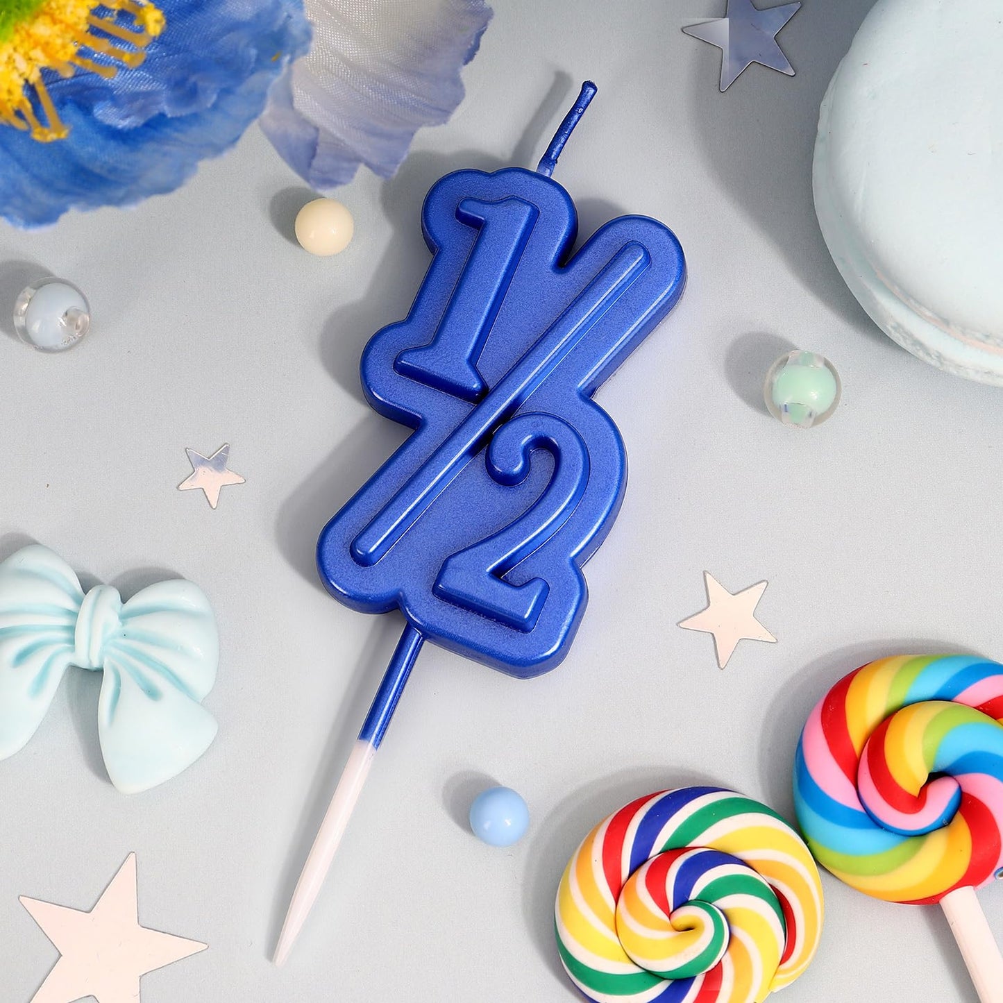 Half Year Birthday Candle, 1/2 Gold Number Birthday Candles, for Baby's Sixth Month Birthday Anniversary Celebration Party Decorations (Gold)