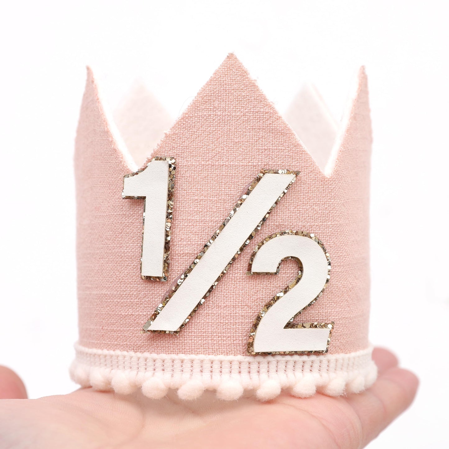 Simple Half Birthday Party Crown - Classic 1/2 Birthday Hat for Six Months Celebration,Unisex Photo Prop&Decorations