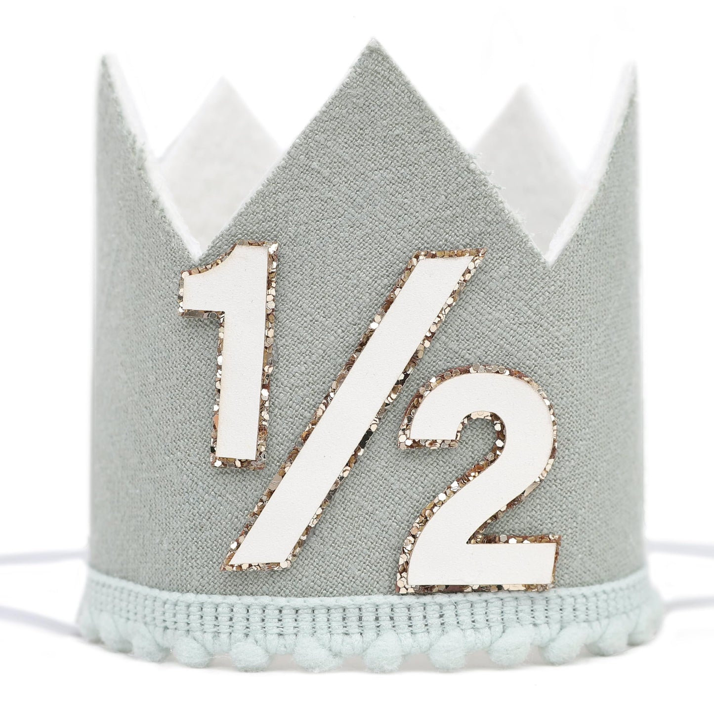 Simple Half Birthday Party Crown - Classic 1/2 Birthday Hat for Six Months Celebration,Unisex Photo Prop&Decorations