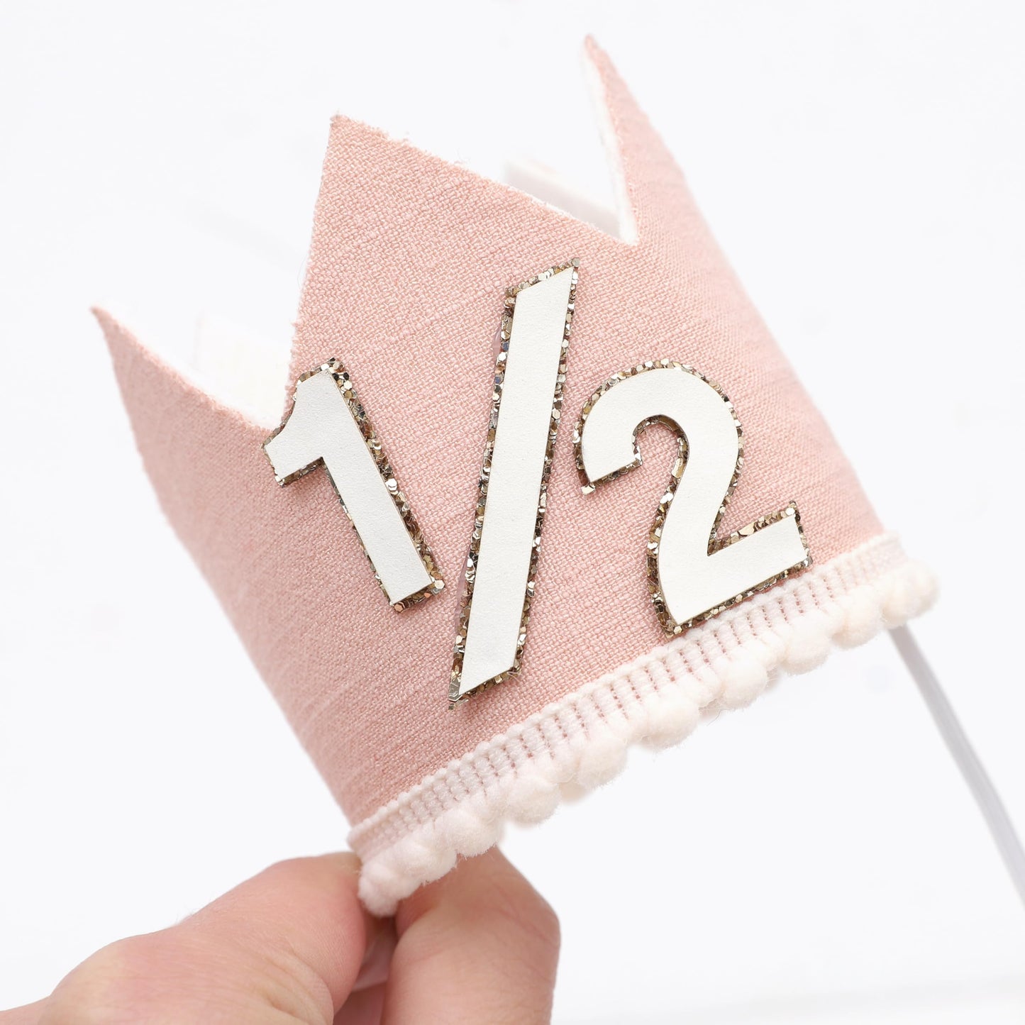 Simple Half Birthday Party Crown - Classic 1/2 Birthday Hat for Six Months Celebration,Unisex Photo Prop&Decorations