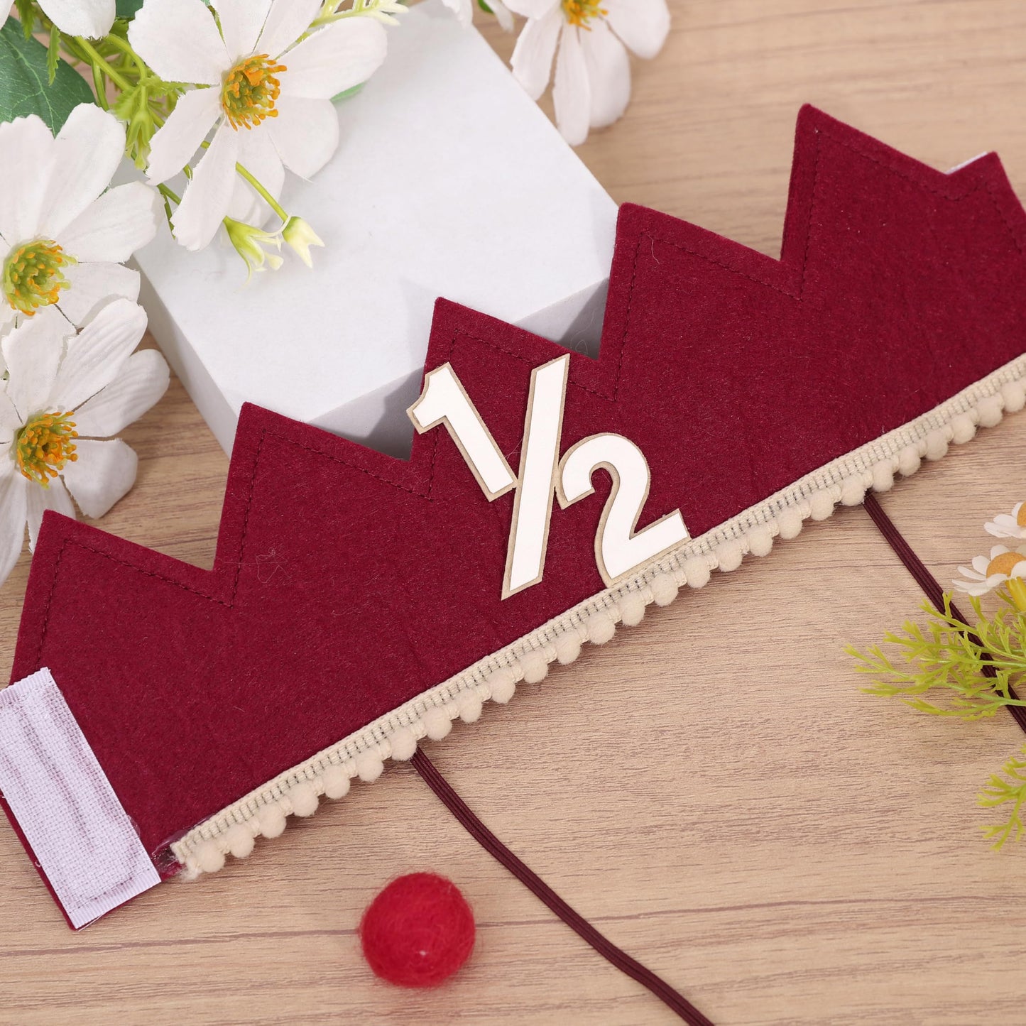 Simple Half Birthday Party Crown - Classic 1/2 Birthday Hat for Six Months Celebration,Unisex Photo Prop&Decorations