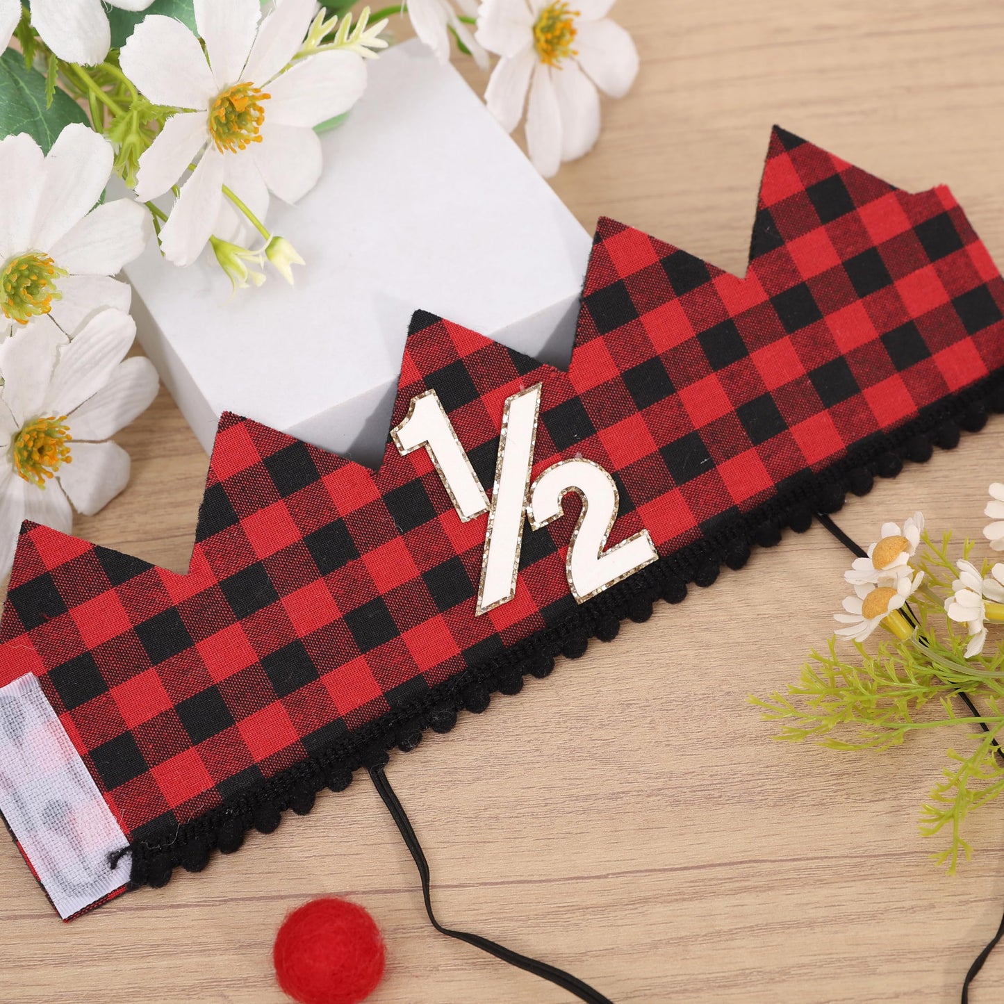 Simple Half Birthday Party Crown - Classic 1/2 Birthday Hat for Six Months Celebration,Unisex Photo Prop&Decorations