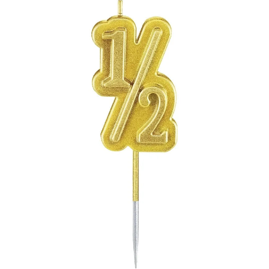 Half Birthday Candle 1/2 Cake Topper Party Decoration for all ages
